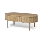 Klubska mizica v hrastovem dekorju v naravni barvi 60x120 cm Meta – Unique Furniture