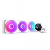 NZXT Kraken Elite 420 RGB LCD - Vodno hlajenje za PC z zaslonom, belo