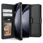 Onasi Wallet denarnica usnjena preklopna torbica Samsung Galaxy Z Fold 6 - črna