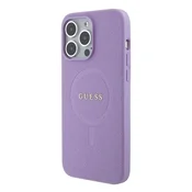 Guess GUESS OVITEK HARDCASE ZA IPHONE 15 PRO 6.1 ZA MAGSAFE SAFFIANO S STOJALOM ZA OBROČEK