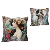 Carmani VZGLAVNIK S POLNILOM, PREVLEKA Z ZADRGO, ALFONS MUCHA, ART,