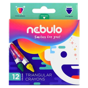 Nebulo: Trikotni barvni svinčniki, 9 cm - 12 kosov
