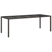 vidaXL Vrtna jedilna miza  Rjava 250x100x75 cm Poli ratan