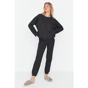 Trendyol Smoky Cotton Textured Knitted Pajamas Set
