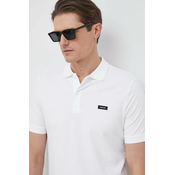 Polo majica Calvin Klein za muškarce, boja: bijela, jednobojni model