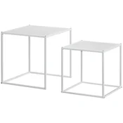 Homestar Komplet kavnih miz 2 kosa 40x40x40 cm bela