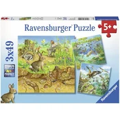 Ravensburger Slagalica Životinje u staništima, 3x49 delova