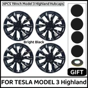 19 colski zaščitni pokrovi za Tesla model 3 Highland | Zaščita platišč – Barva: Črna Sijaj