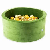 Mi Suhi bazen 90x40 Velvet Soft Olive s 300 loptica: bež, zlatna, staro zlato