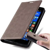 Cadorabo Cadorabo Ohišje, združljivo z Nokia Lumia 535 v kavovinsko rdeča - Zaščitni ovitek z magnetnim zapiranjem, stoječo funkcijo in režo za kartice, (20549433)