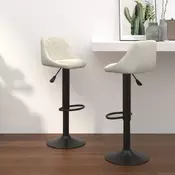 Vidaxl vidaXL Barski stoli, komplet 2 kosov, kremni, oblazinjeni z žametom