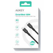 Aukey AUKEY CB-KCC102 USB-C Type-C Power Delivery PD 100W 5A 1,8 m Kevlar Black