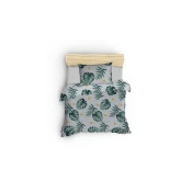 LEssentiel Maison Posteljina Monstera, 140x200cm, Zeleno-bela