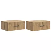 vidaXL Stenski nočni omarici 2 pcs Artisan hrast 49 x 34,5 x 20 cm