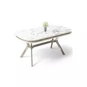HANAH HOME Trpezarijski sto Olya White Marble Chrome
