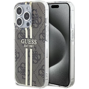 Guess GUHCP15LH4PSEGW iPhone 15 Pro 6.1 brown hardcase IML 4G Gold Stripe (GUHCP15LH4PSEGW)