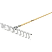 Vrtne grablje za listje z lesenim ročajem 22 zob 1650x570 mm 94781