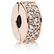 Pandora Bronasta sponka s kristali 781817CZ srebro 925/1000