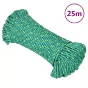 Vidaxl vidaXL Jadralna vrv, zelena, 5 mm, 25 m, polipropilen