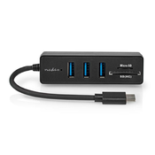 NEDIS USB hub/ priključek USB-C priključek/ 3x USB-A vtičnica/ 5 vrat/ USB 3.2 Gen 1/ 5 Gbps/ SD