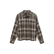 VERO MODA Bluza VMSANITA kremna/svetlo rjava/temno rjava/srebrna