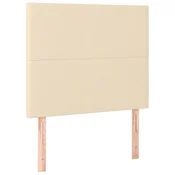 Vidaxl Vzglavje postelje kremne barve 80x5x118/128 cm blago