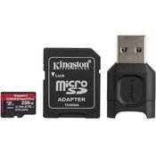 KINGSTON Canvas React Plus microSD 256GB Class 10 UHS-II U3 V90 A1 čitalec adapter (MLPMR2/256GB) profesionalna spominska kartica