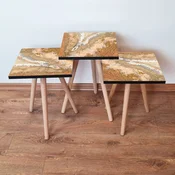 Hanah Home Set klub stocica 3Shp118, 3 komada, Svetloroze