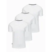 Ombre Set of shirts with V neckline and elastane and subtle logo 3-pack