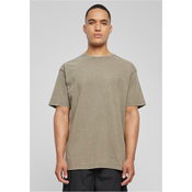 Heavy Oversize Tee darkkhaki, make love in acid first