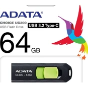 ADATA UC300/64GB/USB 3.2/USB-C/Črn