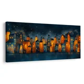 Slika zimska pravljična vas - 120x60