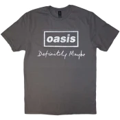 Oasis Majica Definitely Maybe Distressed Text Logo Unisex Charcoal Grey 2XL