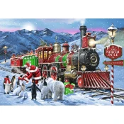 Trefl - Puzzle Premium Plus Čas za čaj: božični vlak - 1 000 kosov
