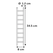 Lestev za papige lesena 8 stopnic 8 x34.5cm Flamingo