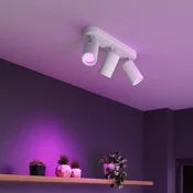 Calex Smart stropni reflektor, bel, dolžina 37 cm, 3-žarčni GU10-LED RGBW - Dnevna soba/jedilnica - Sodobni - Kovina