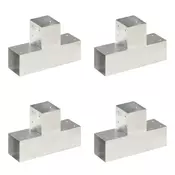 Spojnici za stupove u T-obliku 4 kom pocincani metal 91 x 91 mm