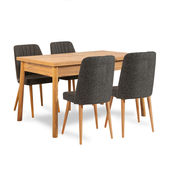 Hanah Home HANAH HOME Costa Atlantic Anthracite jedilniška garnitura, (20976228)
