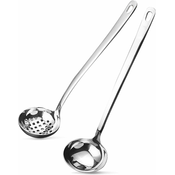 Dardanar Stainless steel spoon hot pot restaurant edge stove soup spoon colander long handle spoon soup shell soup colander small soup spoon porridge spoon milk tea spoon, (21066496)