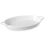 shumee Ovalni pekač z ročaji 165x105x30mm beli porcelan - Hendi 784006