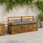 vidaXL Blazina za klop VIANEN 100% poliester Siva 140 x 30 x 12 cm