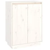 Vidaxl Omarica za čevlje bela 60x35x80 cm trdna borovina