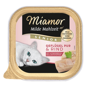 Varčno pakiranje: Miamor Milde Mahlzeit Senior 16 x 100 g - Perutnina in govedina