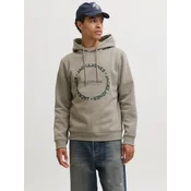JACK & JONES Majica JJBENSON temno siva/jelka