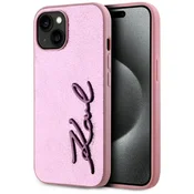 1 to 3 Karl Lagerfeld Ovitek S Podpisom Kovinski Zgubčan Za Iphone 15 Unikatna Zaščita
