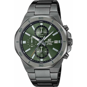 Muški casio edifice zeleni sivi sportsko elegantni rucni sat sa sivim metalnim kaišem ( efv-640dc-3avuef )