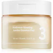 Numbuzin No. 3 Radiance Glowing Jumbo Essence Pad tonizirajoče blazinice za osvetljevanje kože in hidratacijo 70 kos