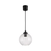 Brilagi - LED luster na sajli RETRO GLASS 1xE27/60W/230V precnik 18 cm crna/prozirna