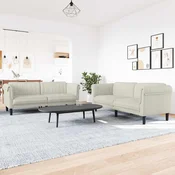 2-dijelni set sofa krem baršunasti