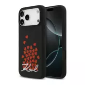 Maska Karl Lagerfeld Silicone Heart Sign Logo MagSafe Case za iPhone 17 Pro Max crna
